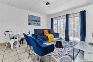 Modern living room with dining area